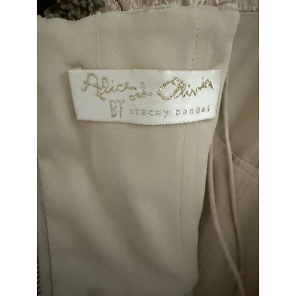 Alice + Olivia Nude Lace Gown Bustier leather t-back - Picture 7 of 12